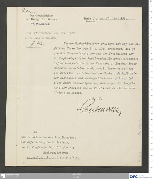 Acta XVI (Turfan) | (I/MV 1275 0252)