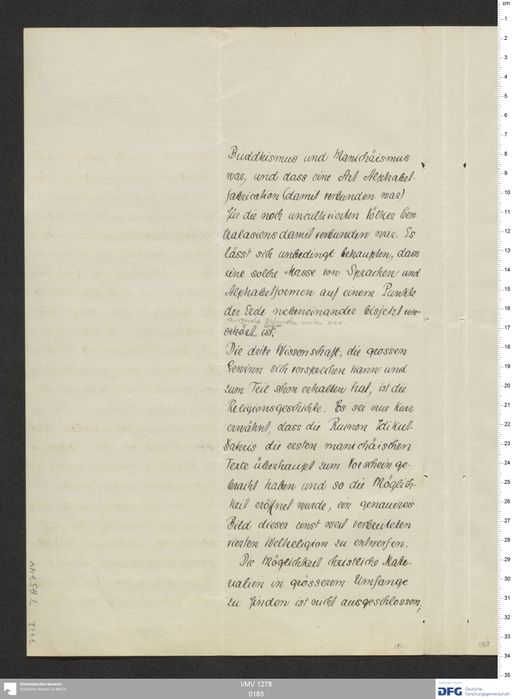 Acta XIX (Turfan) | (I/MV 1278 0183)