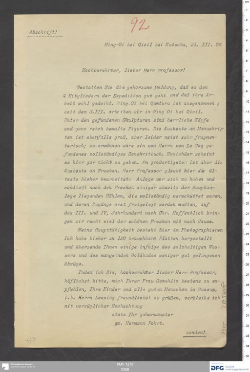 Acta XIX (Turfan) | (I/MV 1278 0356)