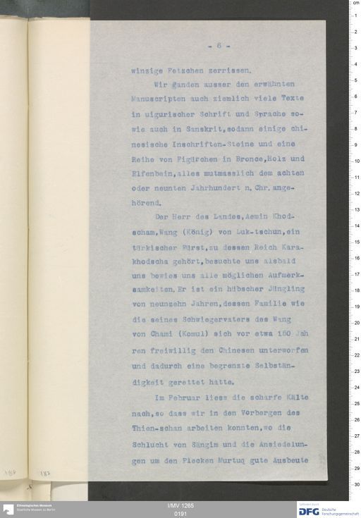 Acta VI (Turfan) | (I/MV 1265 0191)