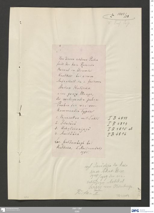 Acta VIII (Turfan) | (I/MV 1267 0265)