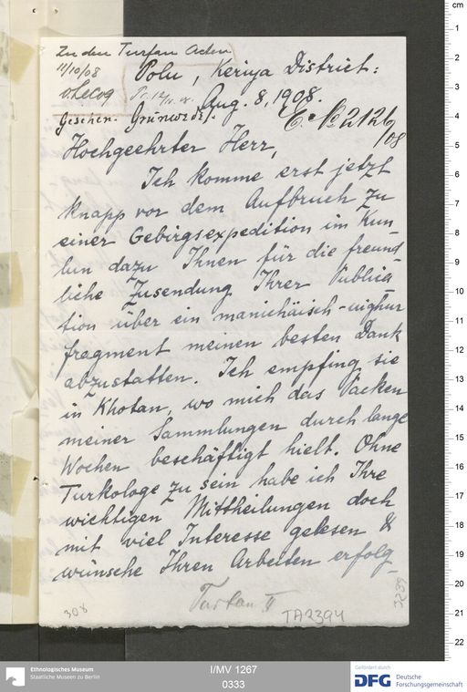 Acta VIII (Turfan) | (I/MV 1267 0333)