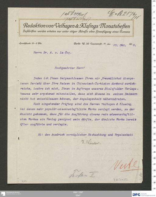 Acta VIII (Turfan) | (I/MV 1267 0347)